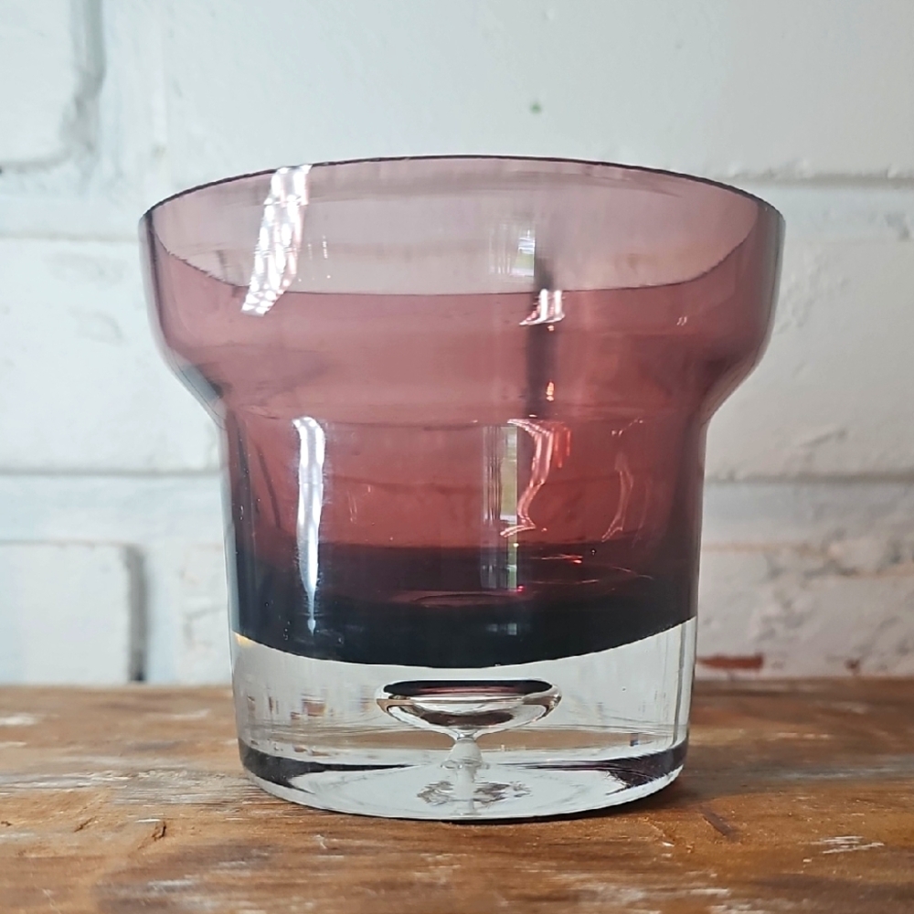 Vintage Krosno candle holder, expertly hand-blown in Poland - MCM